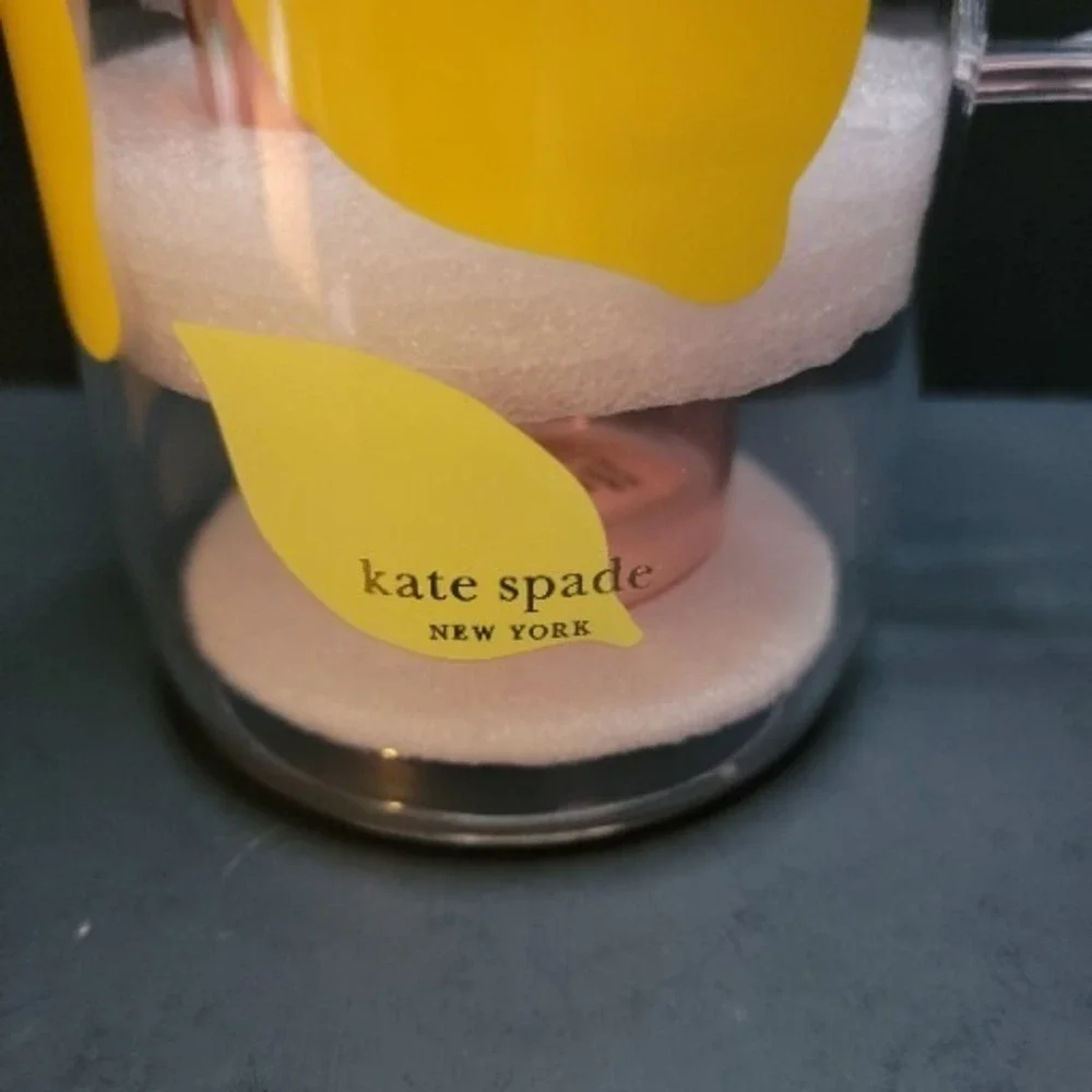 KATE SPADE Lemon Pitcher 58 oz & Stackable 12 oz Tumbler Set Acrylic NEW in BOX